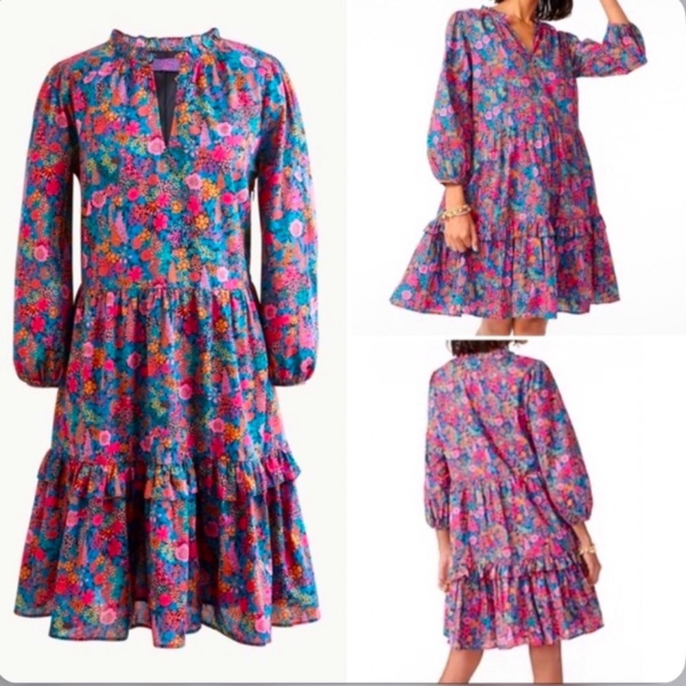 J. Crew Ruffleneck tiered popover dress in Liberty® Ciara print AR594